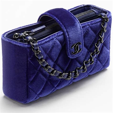 Chanel clutch with chain velvet